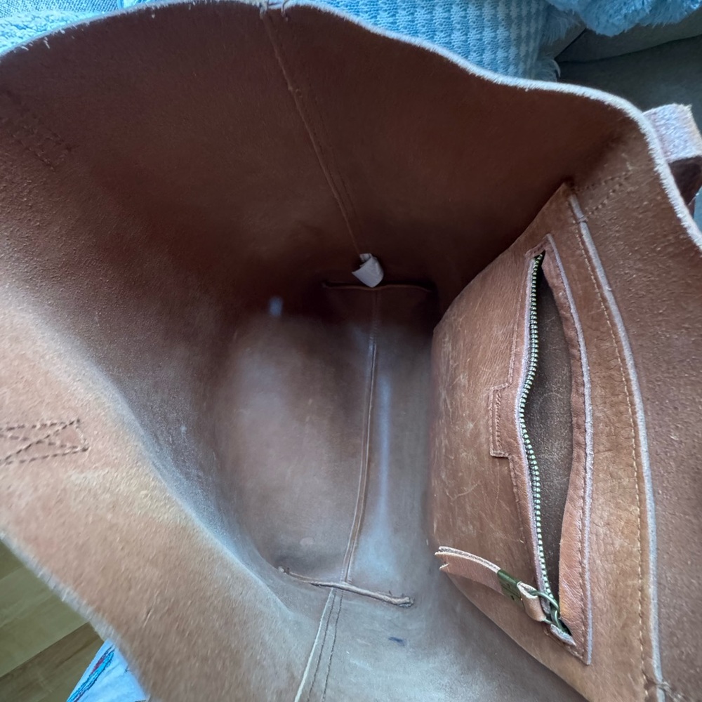 Madewell Brown Leather Transport Tote with Zip Detail - Picture 9 of 11